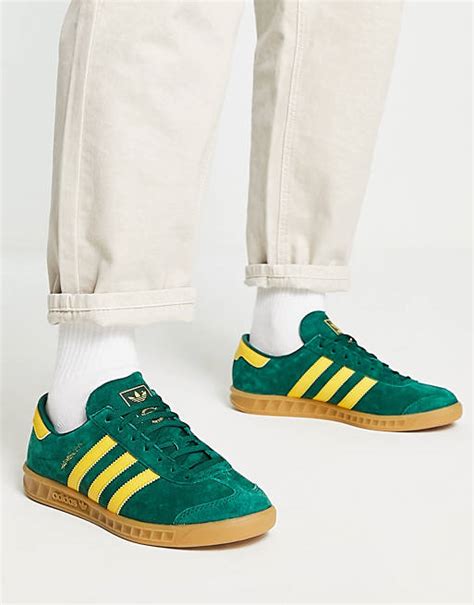 adidas Originals – Hamburg – Sneaker in Grün mit Gummisohle